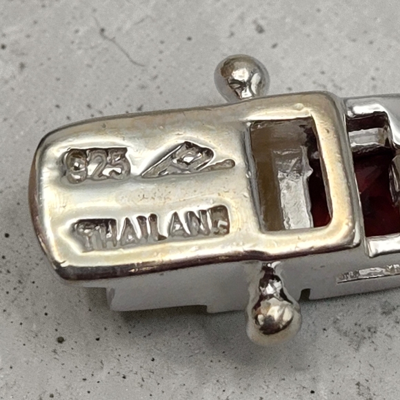 Sterling Silver 925 Multi Gemstone Tennis Bracelet 6.75” Thailand 19.5g - Picture 7 of 9